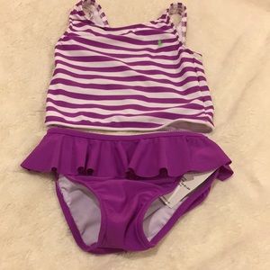 Ralph Lauren swimsuit striped ruffle 24 months